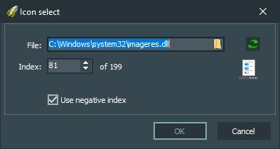 Icon select dialog